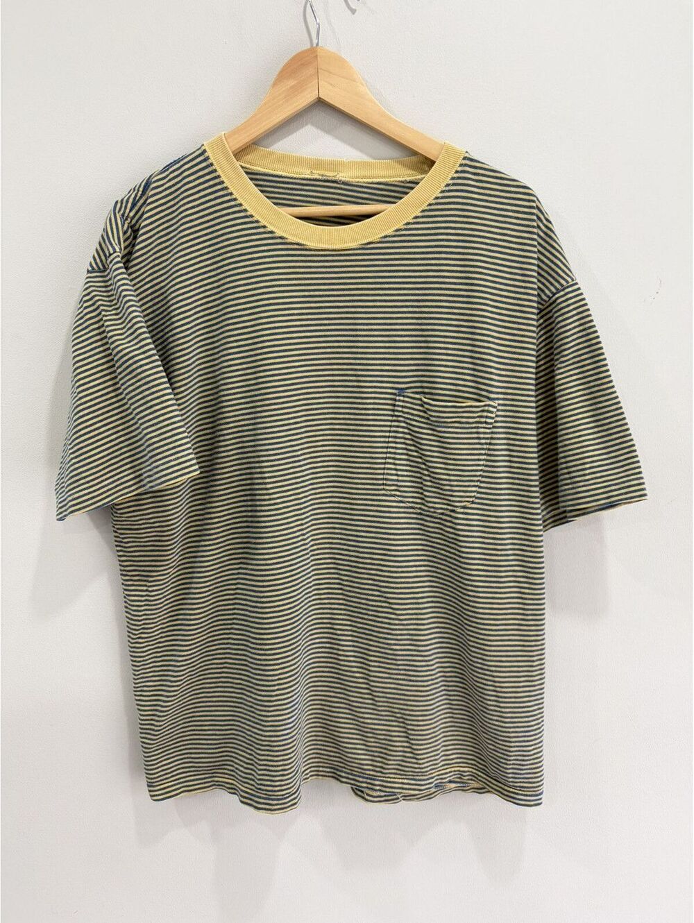 Vintage 90s Striped Tee Shirt blue yellow gap style